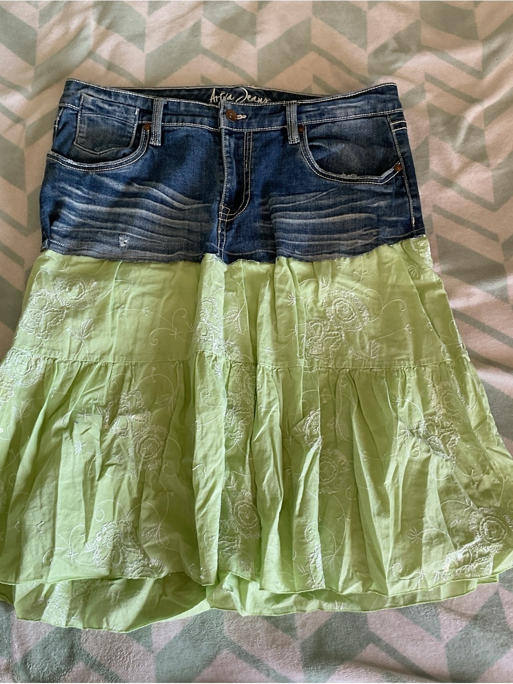 Denim midi skirt